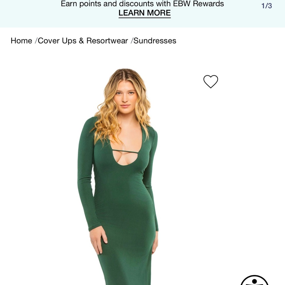 Stillwater LA Green Ribbed Long Sleeve Dress